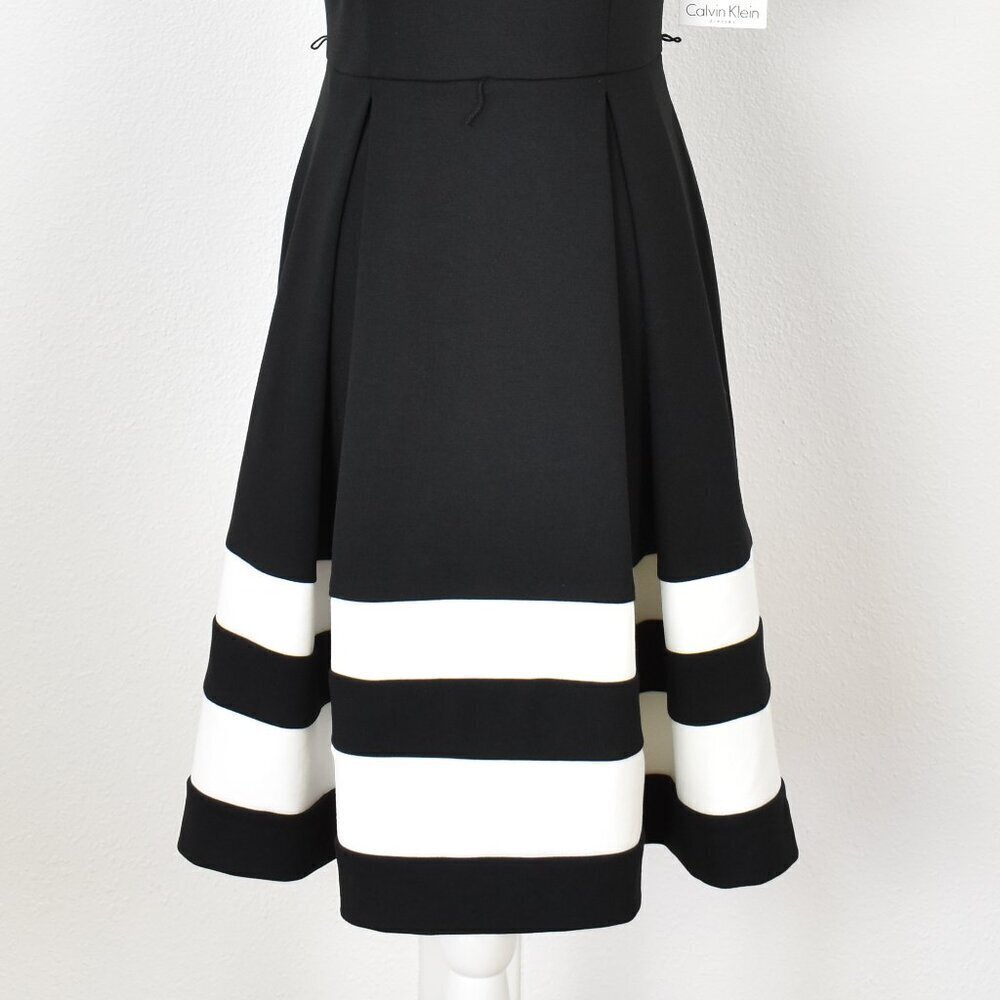 Calvin Klein Stripe A-Line Fit and Flare Dress NEW - 2 - Picture 3 of 9